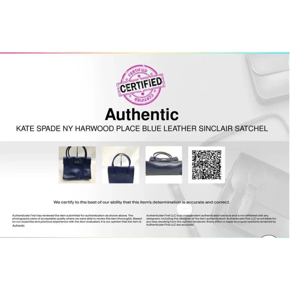 Kate Spade Harwood Place Sinclair Navy Leather Satchel Vintage w/authentication